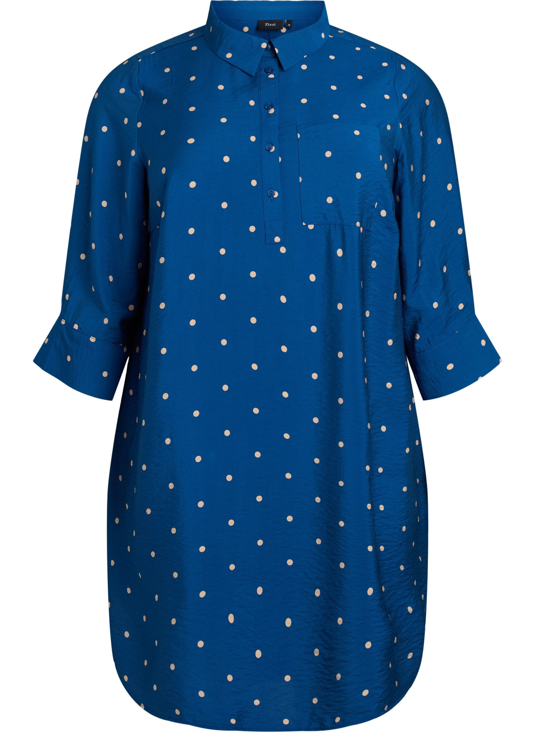 ZizziRobe courte avec col et poche poitrine, Bleu, Packshot image number 0