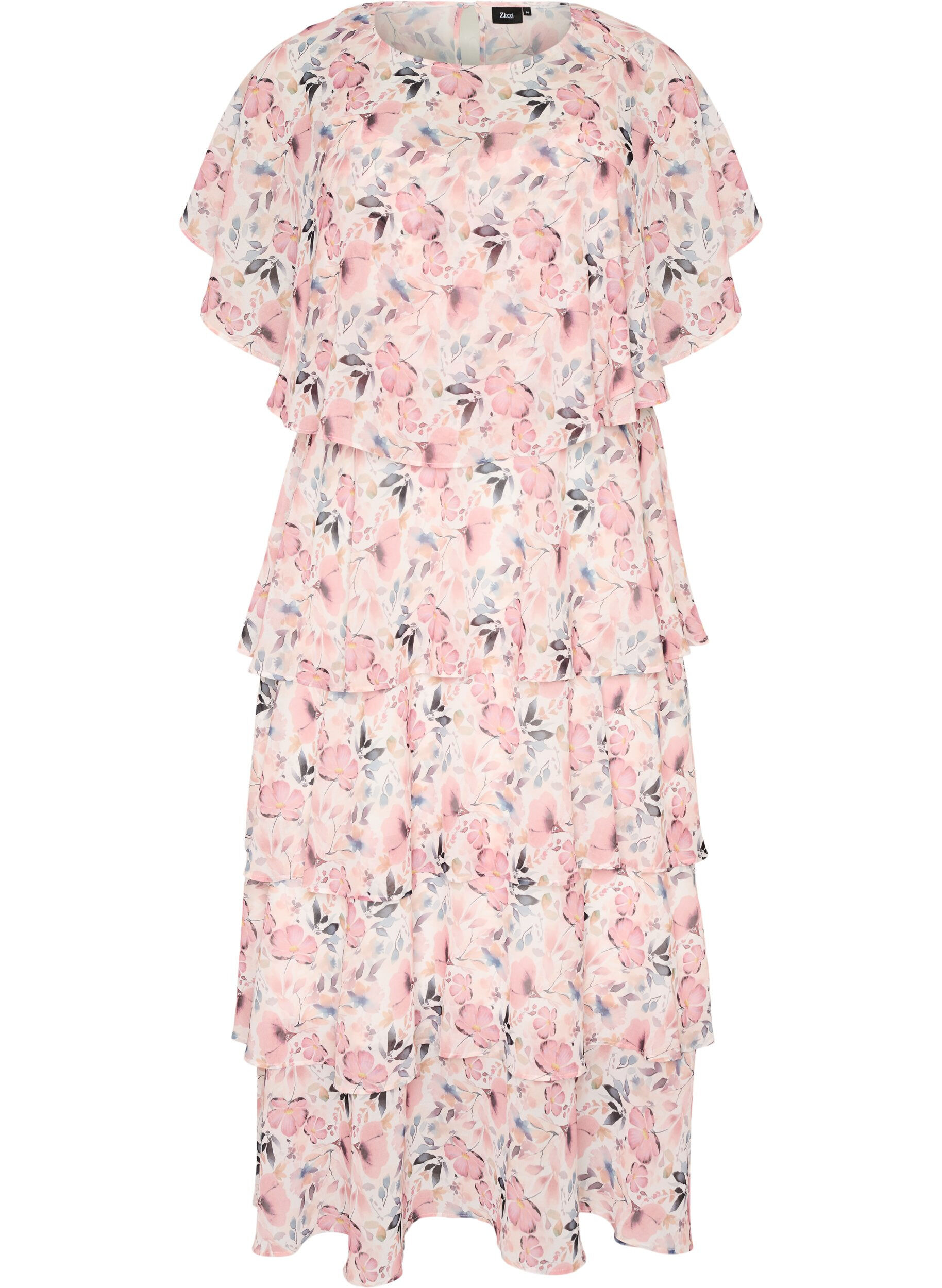 ZizziRobe maxi avec plusieurs couches de volants et cape amovible, Blanc, Packshot image number 0