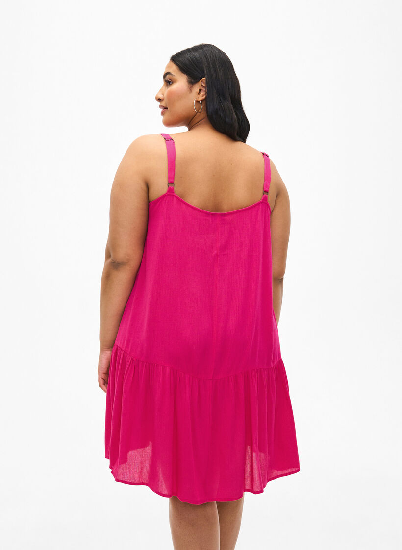 Robe d'été à bretelles en viscose, Raspberry Sorbet, Model image number 1