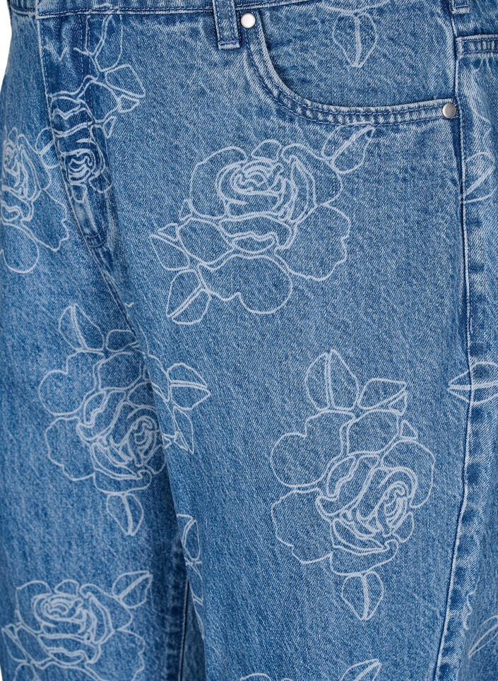 Jeans Mille à motif floral, Bleu Clair, Packshot image number 2