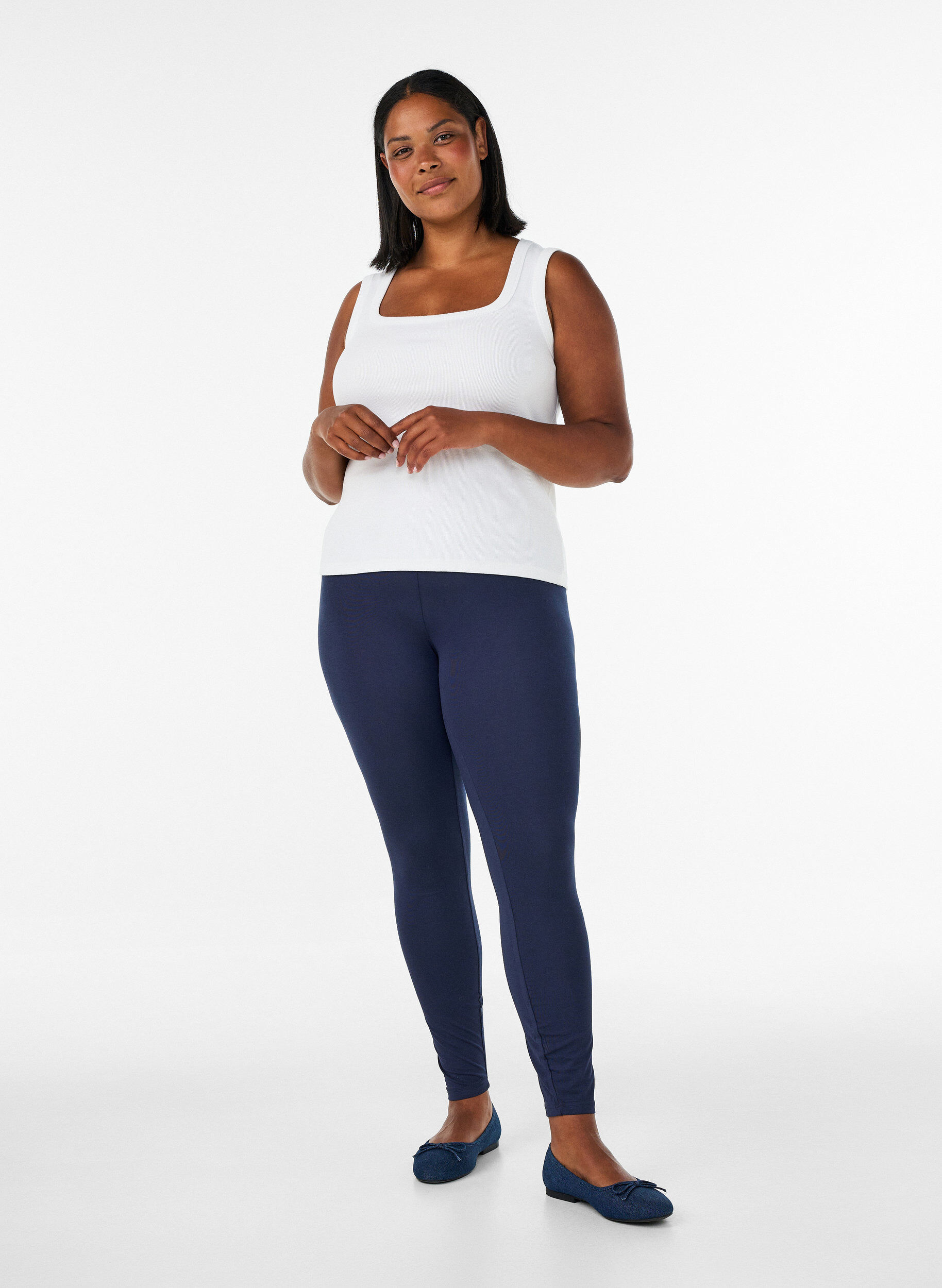 Legging Basic grande longueur, Bleu, Model