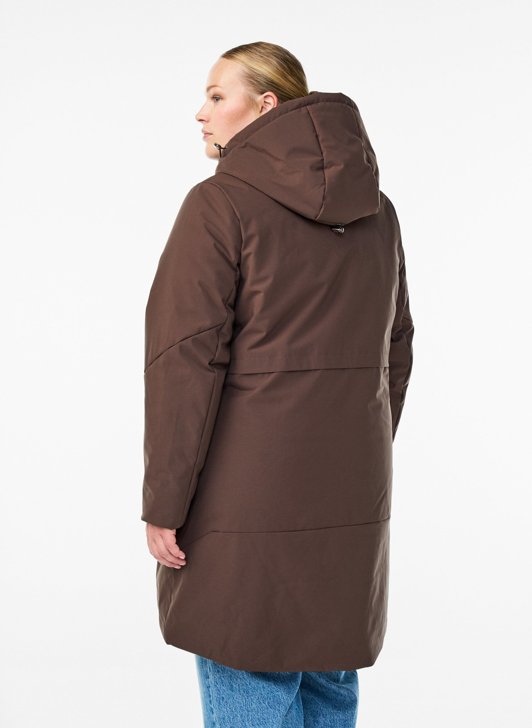 Zizzi Veste d'hiver avec taille ajustable, Marron, Model image number 1