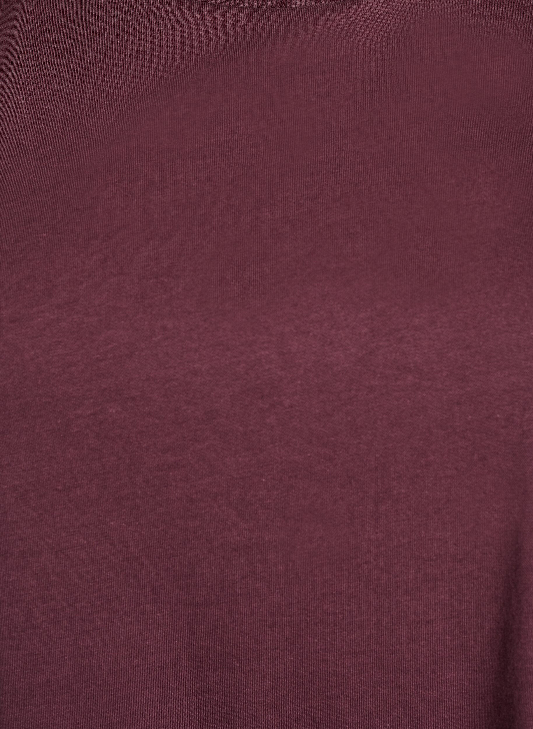 Zizzi T-shirt basic en coton avec &eacute;paulettes, Bordeaux fonc&eacute;, Packshot image number 2
