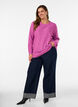 Blouse en maille chin&eacute;e avec col rond, Violet, Model image number 1