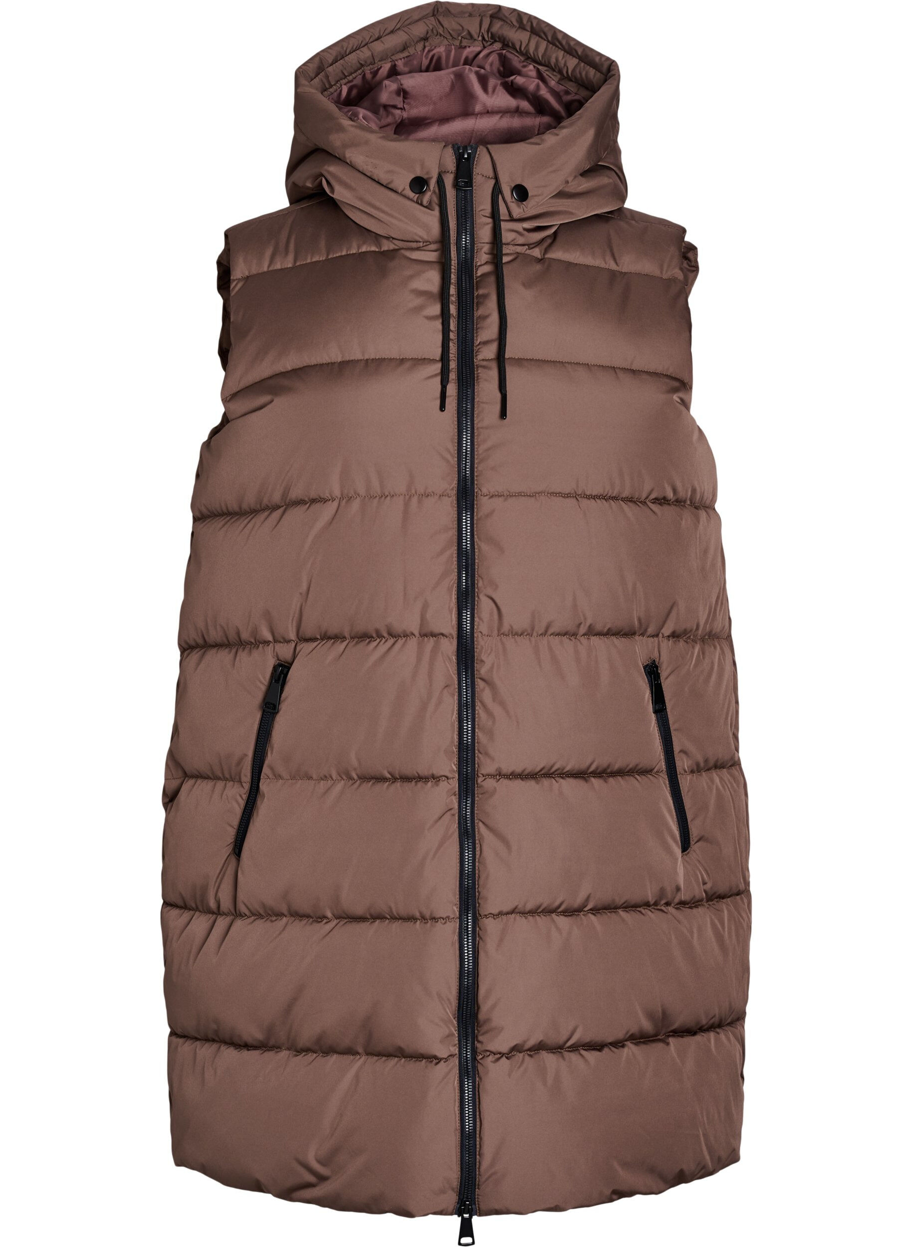 ZizziVeste longue avec capuche et poches, Marron, Packshot image number 0