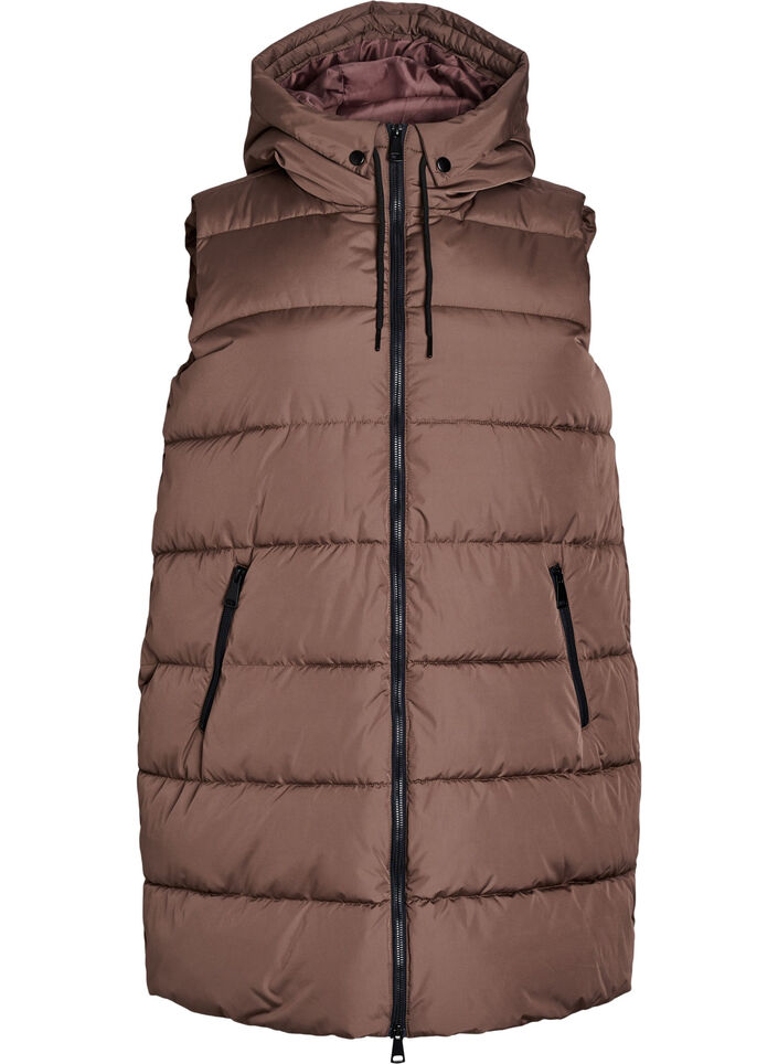 Veste longue avec capuche et poches, Marron, Packshot image number 0