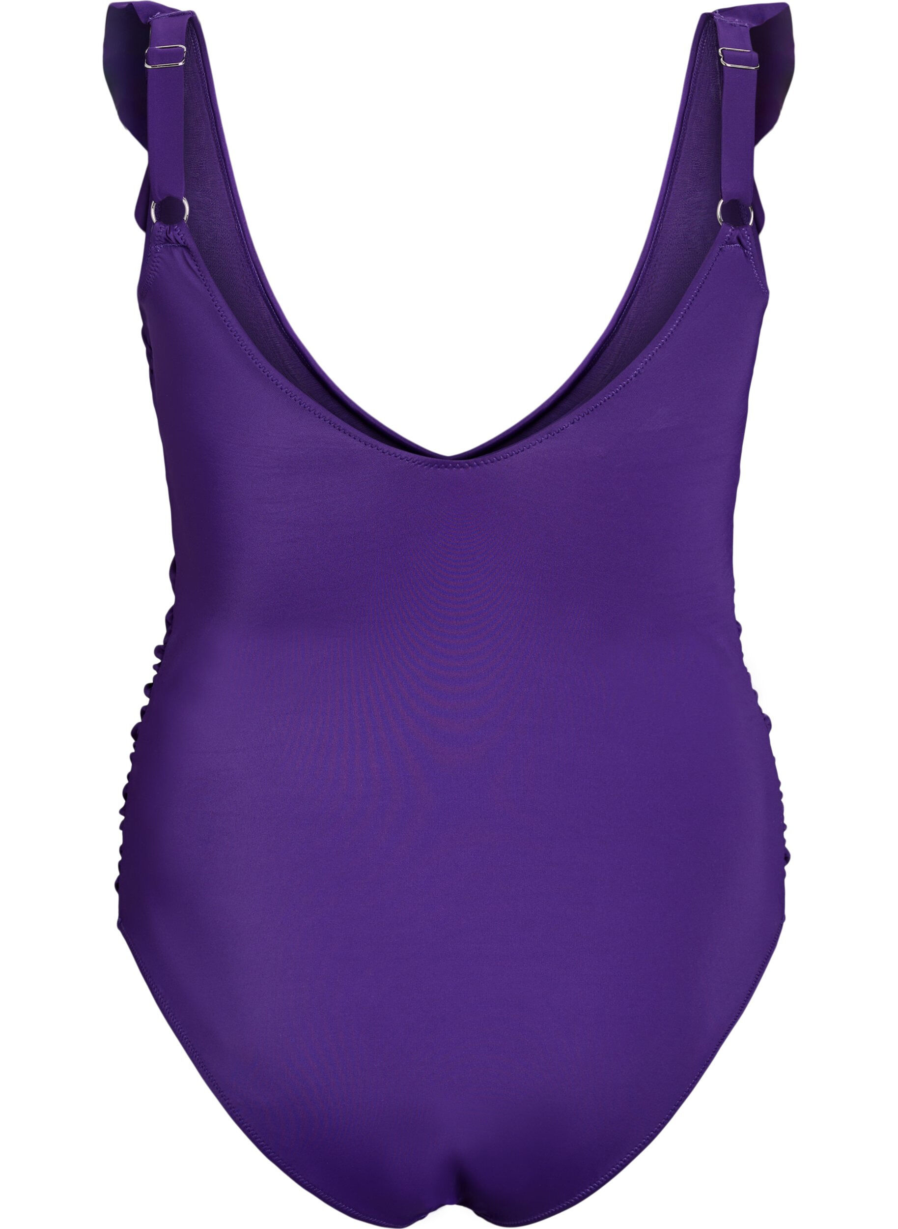 Zizzi Maillot de bain avec volants et coussinets amovibles, Violet, Packshot image number 1