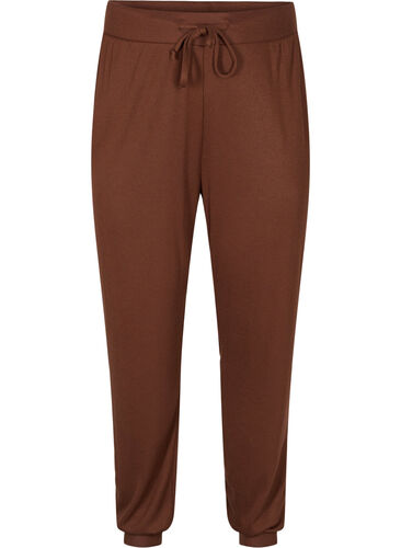 Pantalon avec poches et cordon de serrage, Dark Brown Mel. , Packshot image number 0