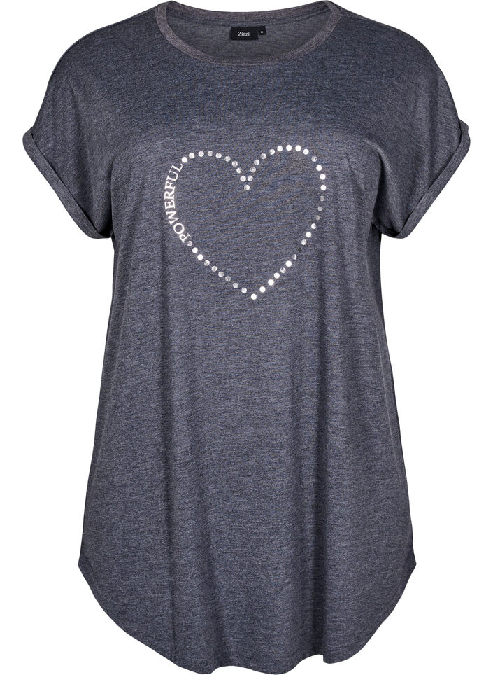 Chemise de nuit &agrave; manches courtes avec imprim&eacute; de texte, , Packshot image number 0