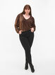 Blouse scintillante avec manches bouffantes, Black Copper, Model image number 2