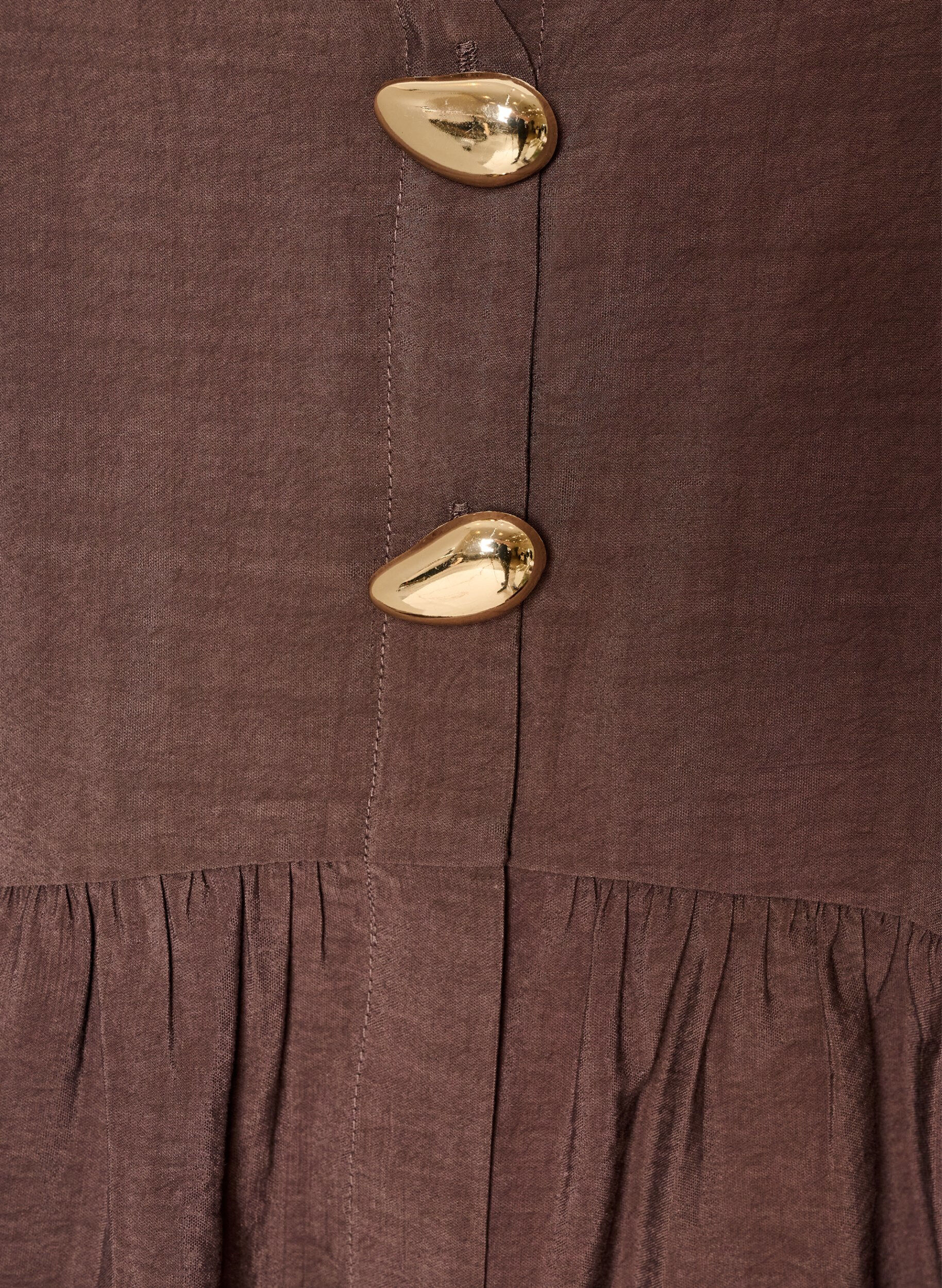 ZizziBlouse p&eacute;plum sans manches avec boutons d&eacute;coratifs, Marron, Packshot image number 2