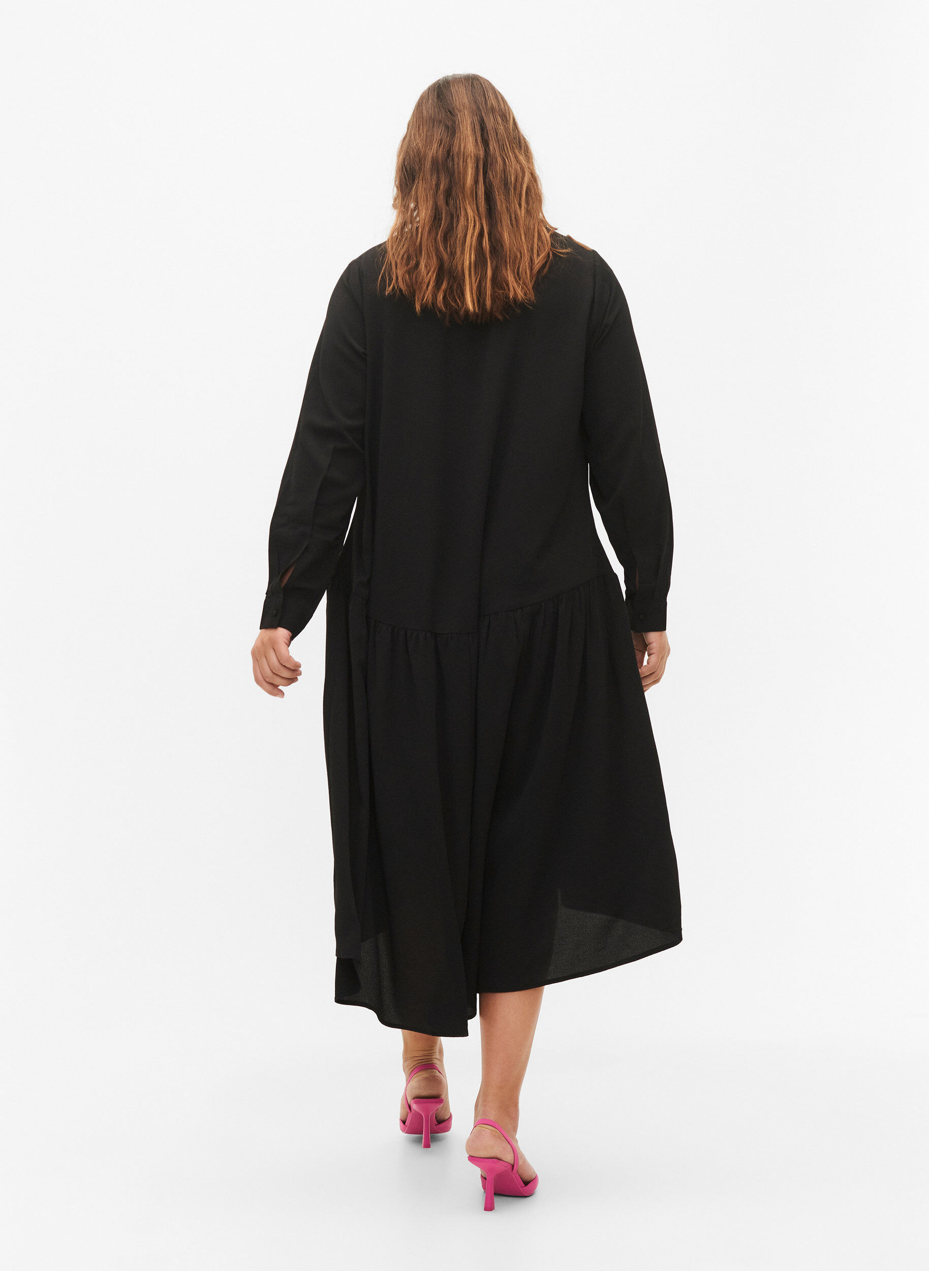 Zizzi Robes midi &agrave; manches longues, Black, Model image number 1