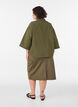 Chemise ample &agrave; rayures avec manches 3/4, Vert, Model image number 2