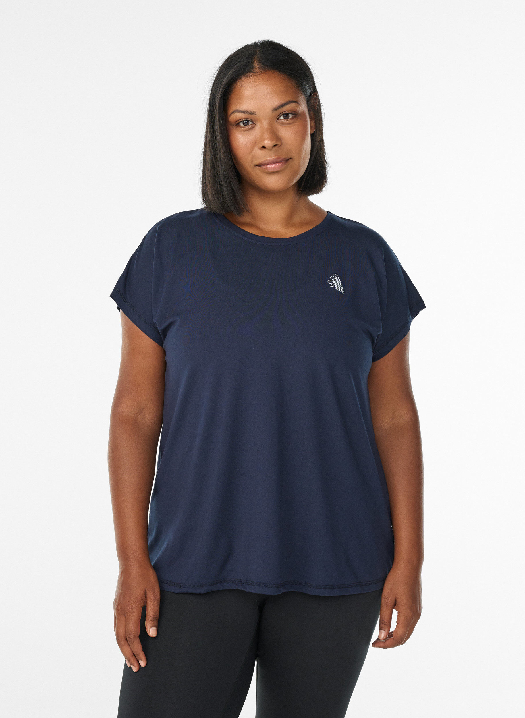 Zizzi T-shirt de sport uni, Bleu, Model image number 0
