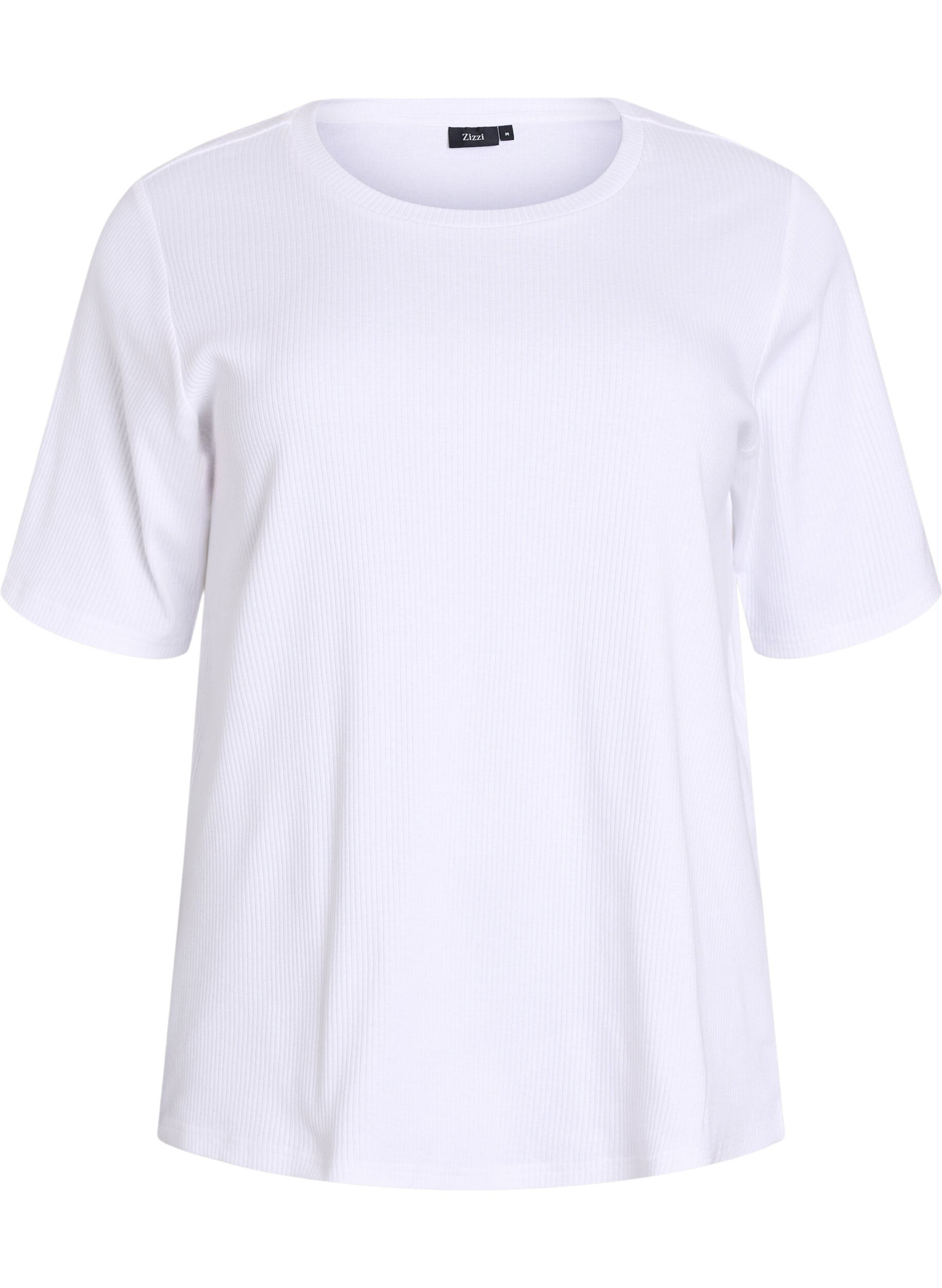 ZizziChemisier en jersey c&ocirc;tel&eacute; &agrave; manches courtes, Blanc, Packshot image number 0