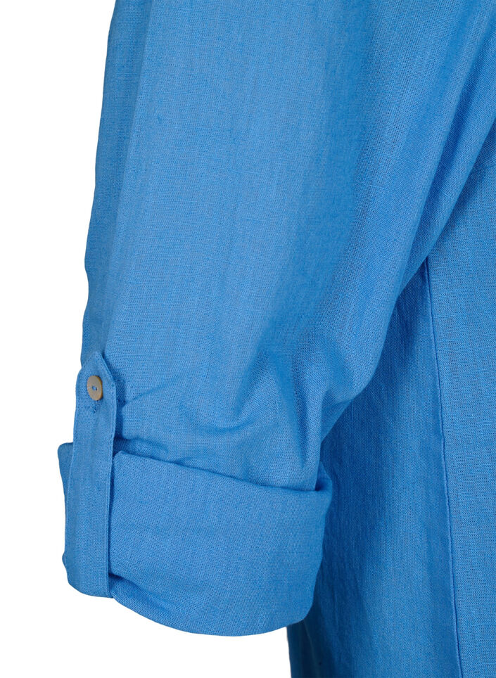 Chemisier avec fermeture à boutons dans un mélange de coton et de lin, Marina, Packshot image number 4