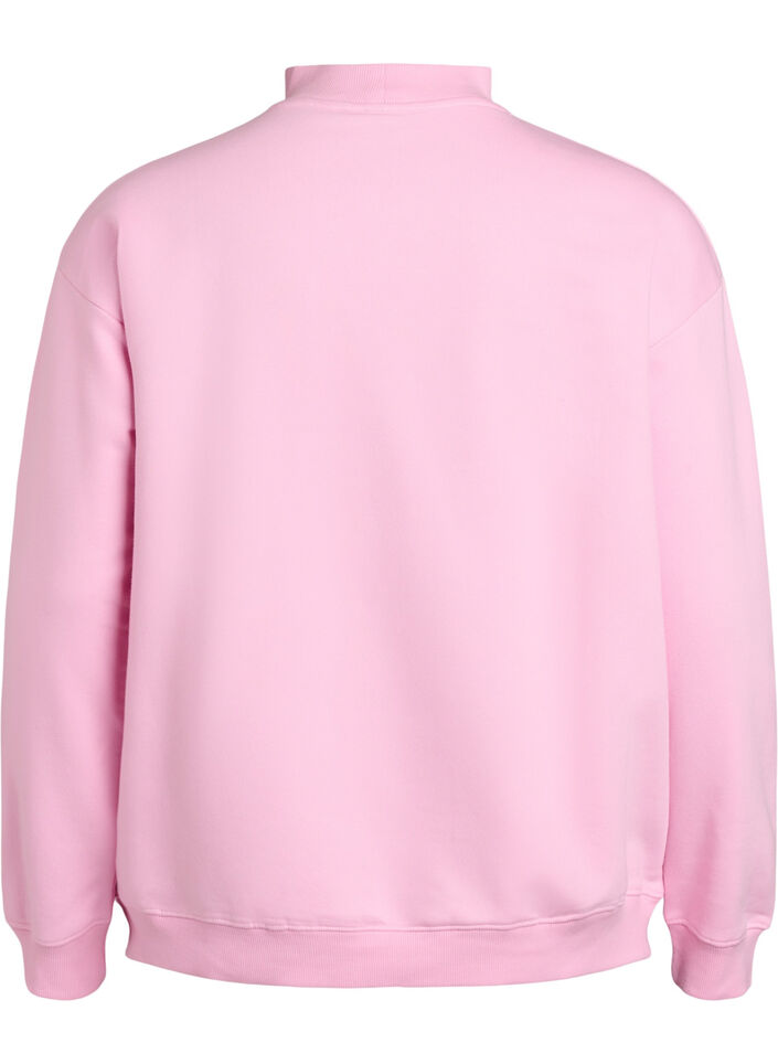 Sweat-shirt à col montant et manches longues, Rose, Packshot image number 1