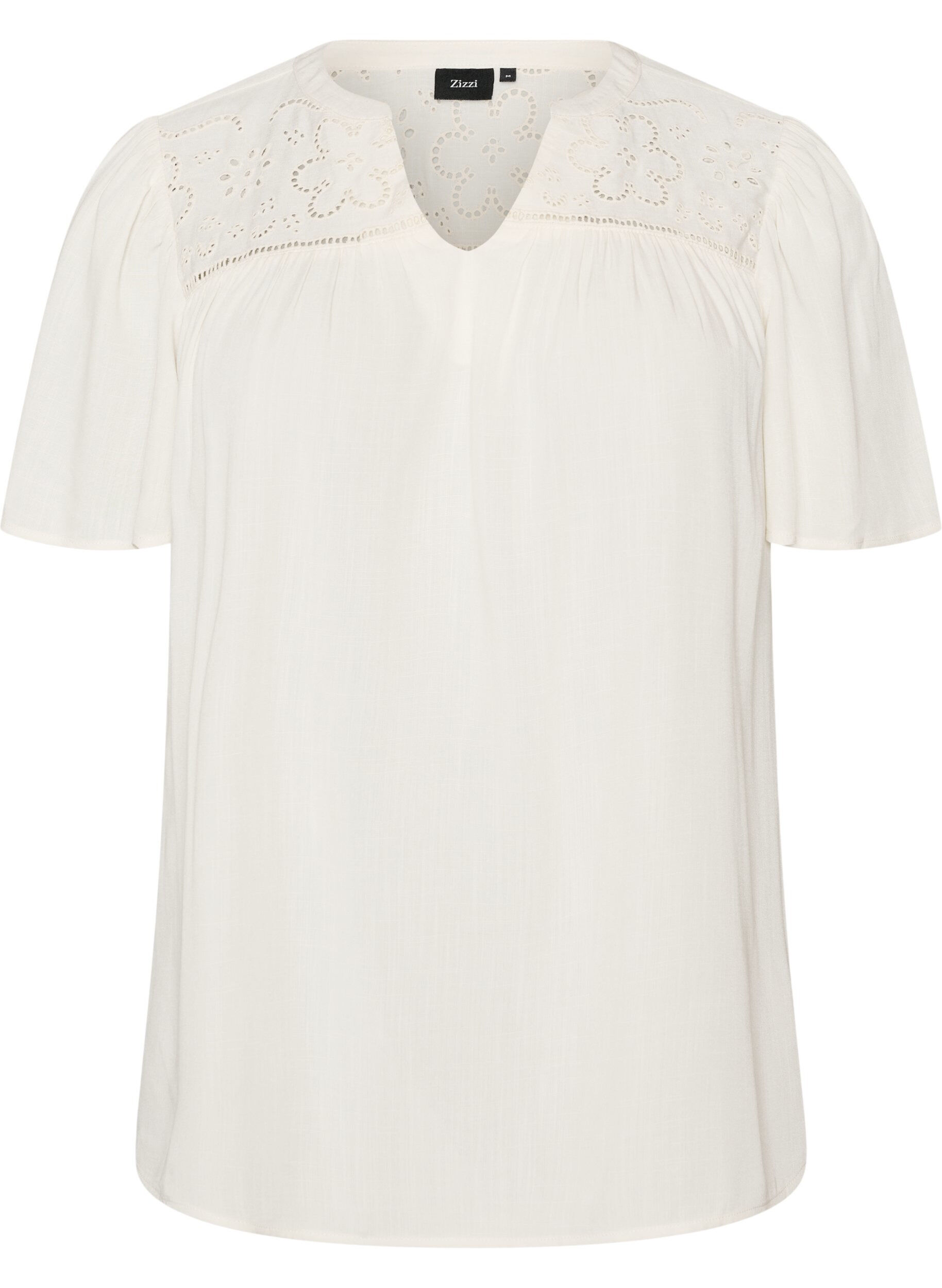 ZizziBlouse en viscose avec broderie anglaise, Beige, Packshot image number 0