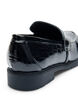 Mocassins croco larges en cuir, Black, Packshot image number 4