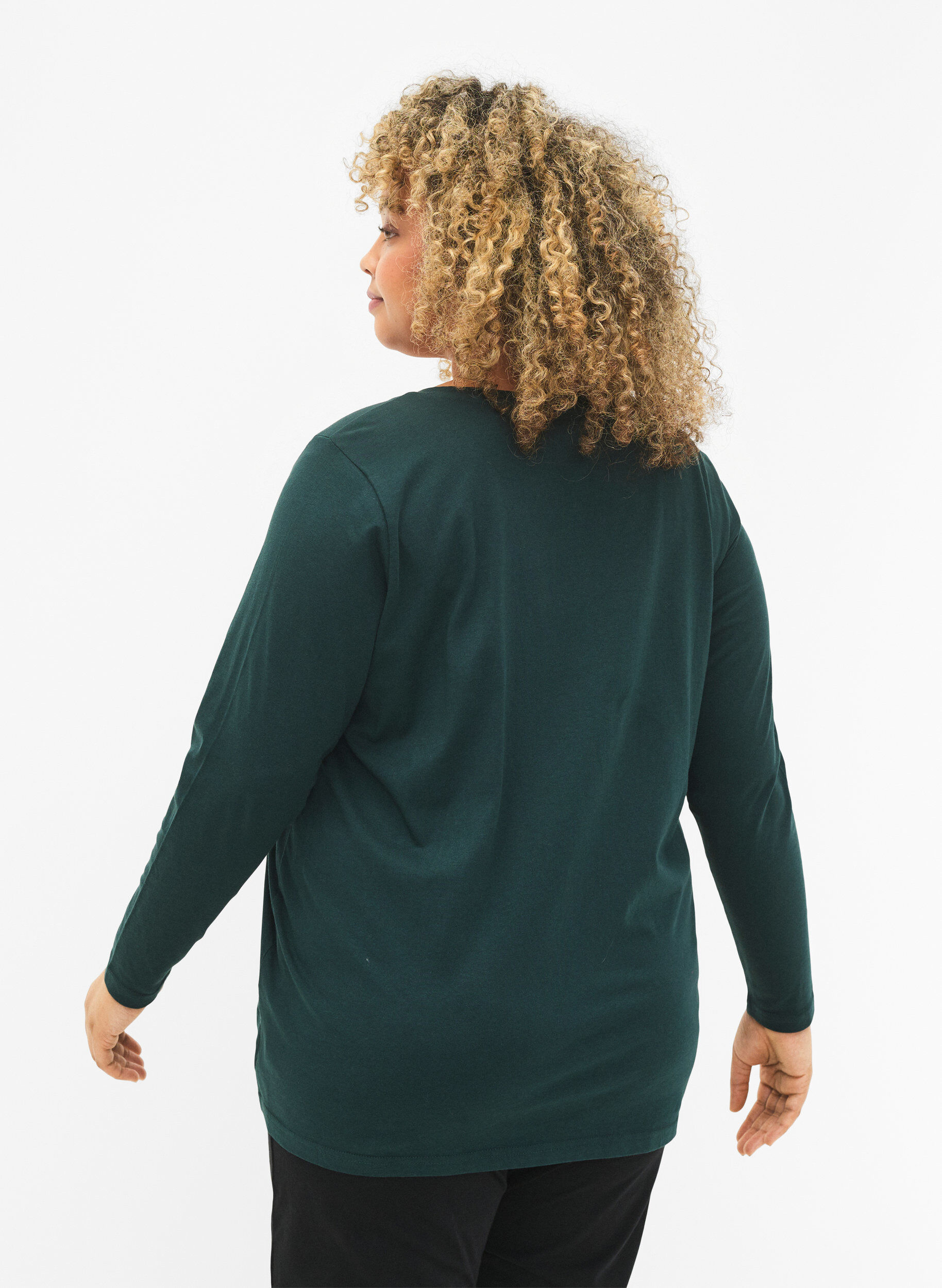 Zizzi Chemise de nuit en coton avec impression de texte, Scarab, Model image number 1