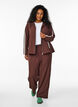 Veste de survêtement avec détails sport et fermeture éclair, Marron, Model image number 1