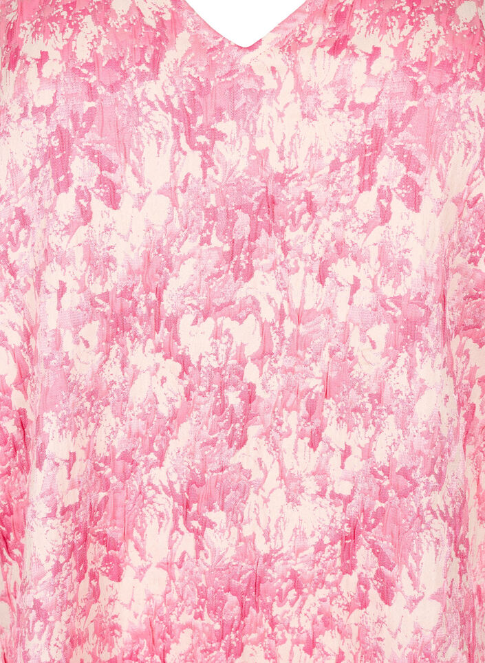 Robe à manches courtes bouffantes, Chateau Rose AOP, Packshot image number 2