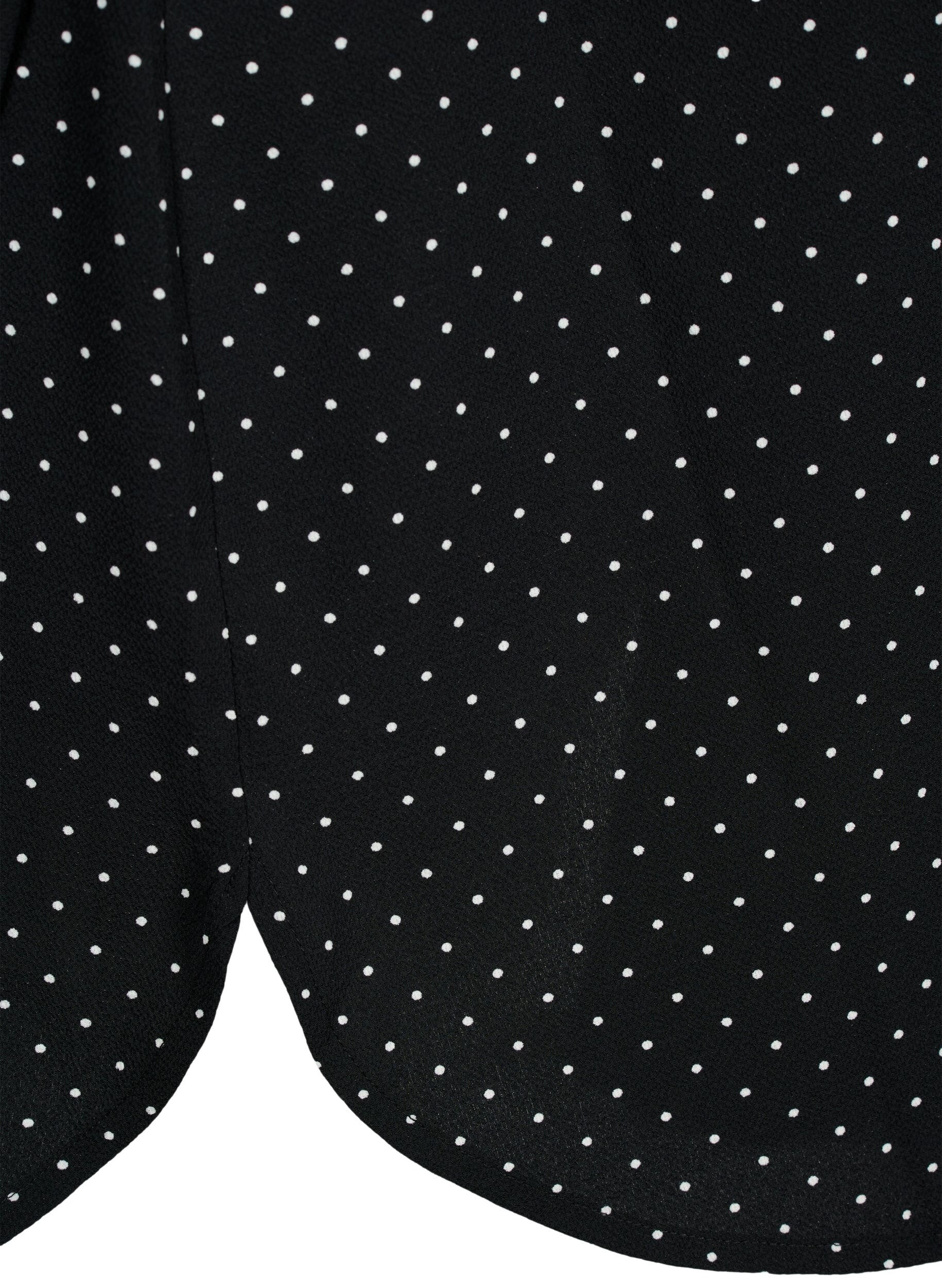 Zizzi Robe imprim&eacute;e avec cordon &agrave; la taille, Black Dot, Packshot image number 3