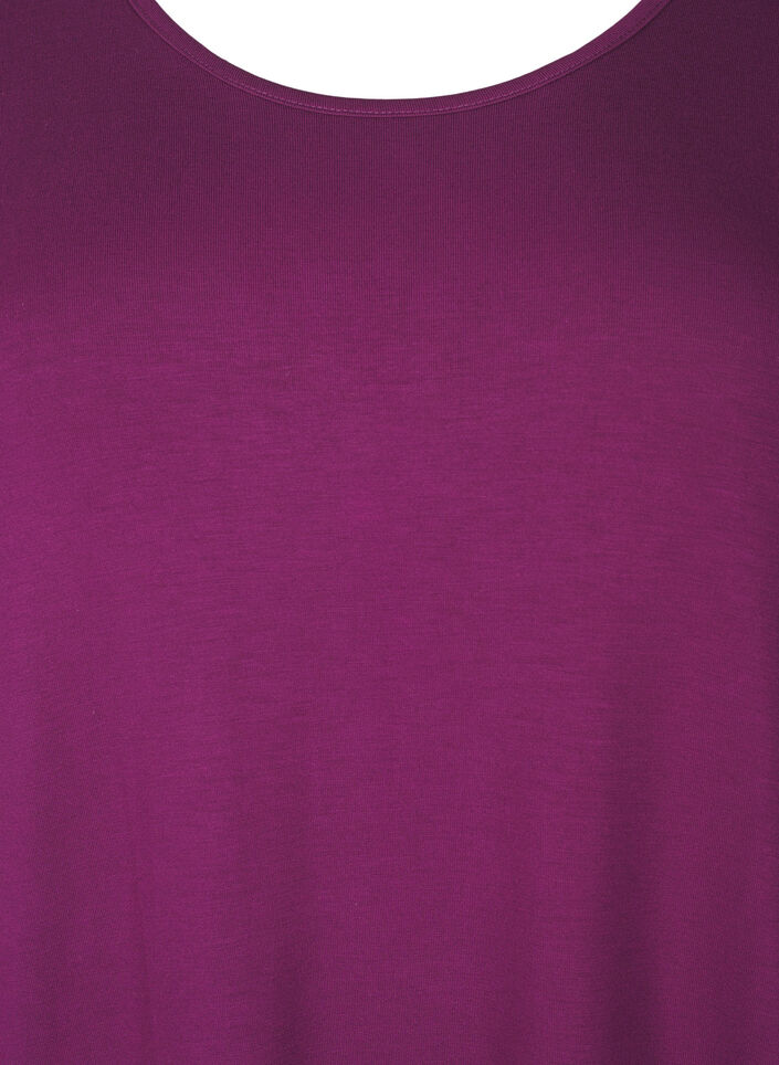 Chemise de nuit en viscose à manches courtes avec détail au dos, Violet, Packshot image number 2