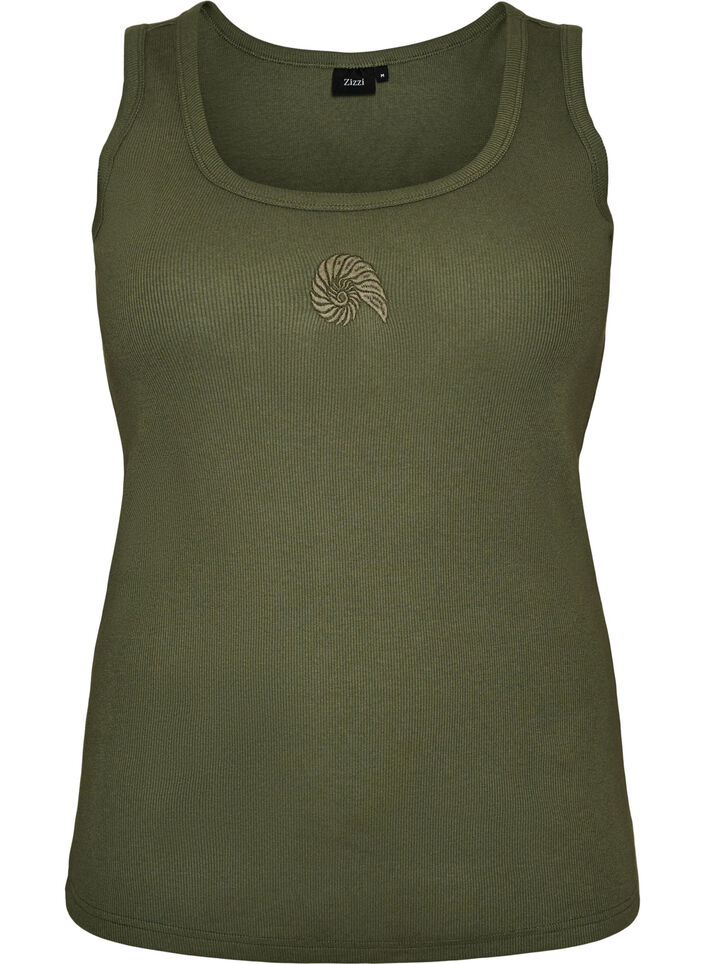Haut ajust&eacute; avec motif, Vert, Packshot image number 0