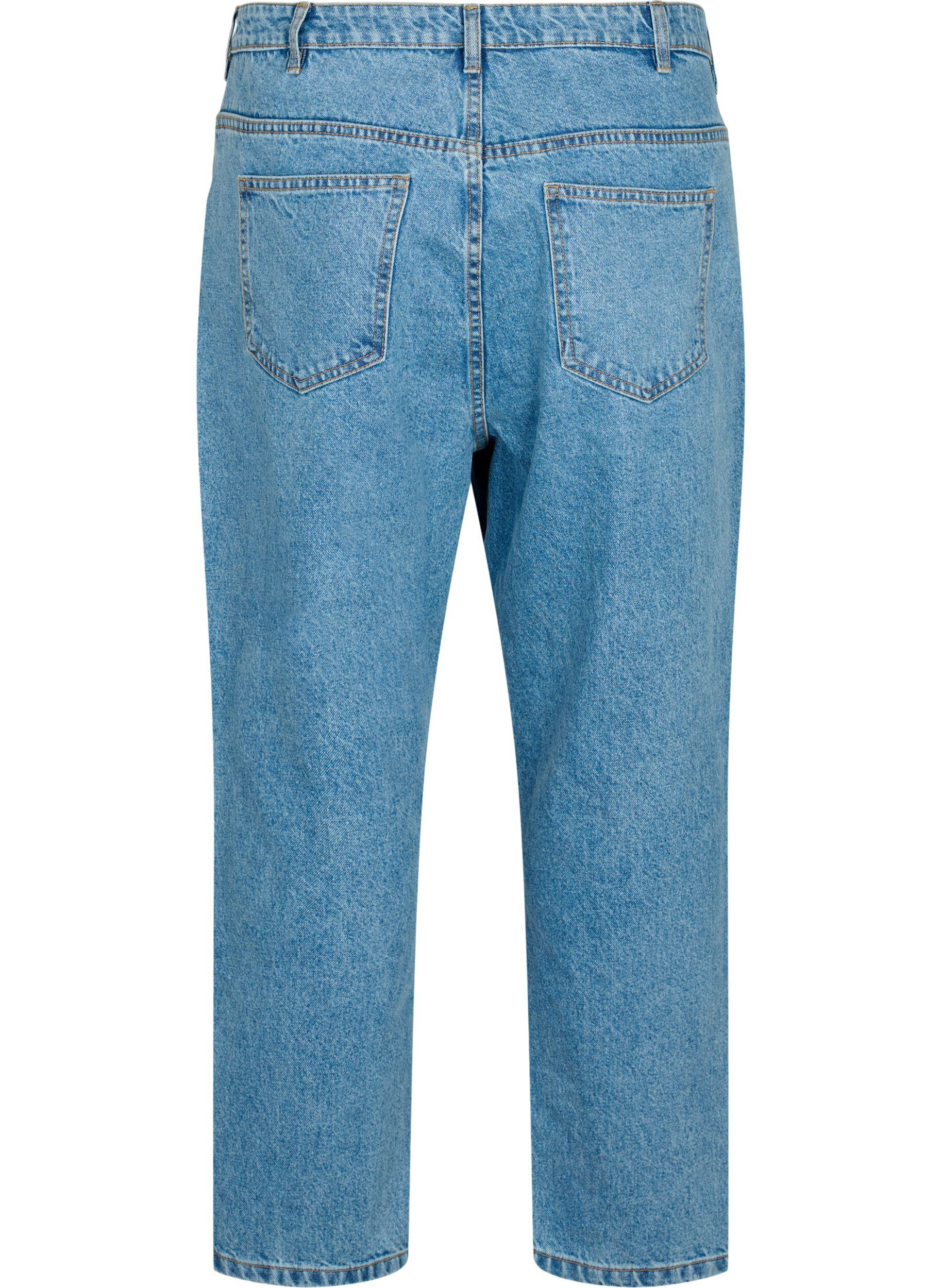 Zizzi Jean Mille coup&eacute; avec taille haute, Light blue denim, Packshot image number 1