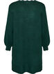 Robe courte en maille avec ourlet ondul&eacute; et fentes, Vert fonc&eacute;, Packshot image number 1