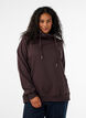 Sweat &agrave; col montant et poches, Marron, Model image number 0