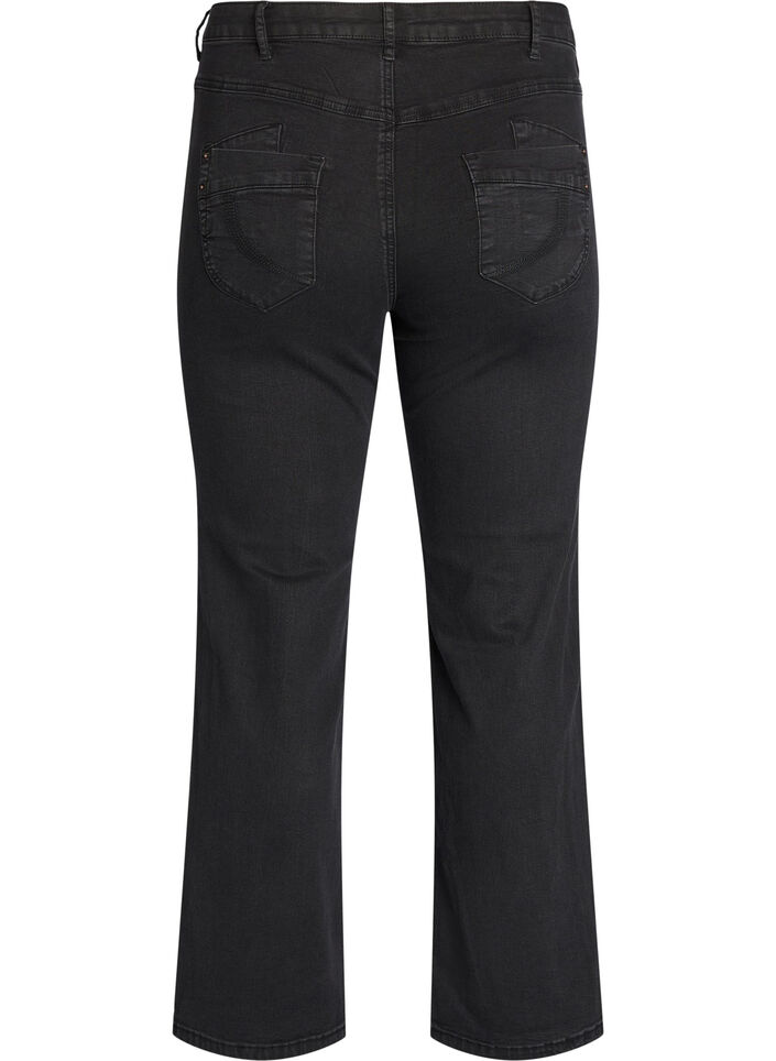Jeans Gemma taille haute coupe droite, Noir, Packshot image number 1