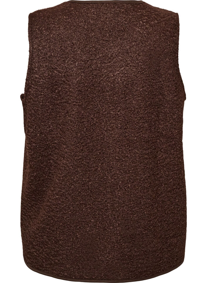Gilet en polaire avec boutons-pression et poches lat&eacute;rales, Marron, Packshot image number 1