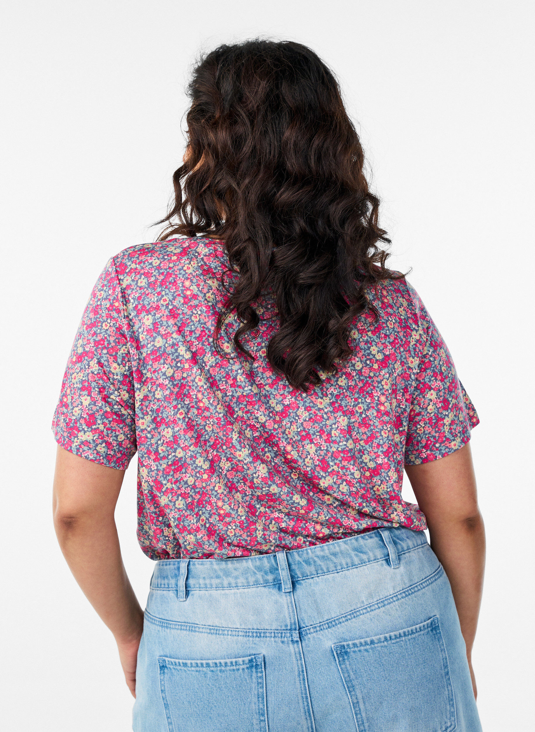 ZizziT-shirt avec imprim&eacute; floral, Rose, Model image number 2