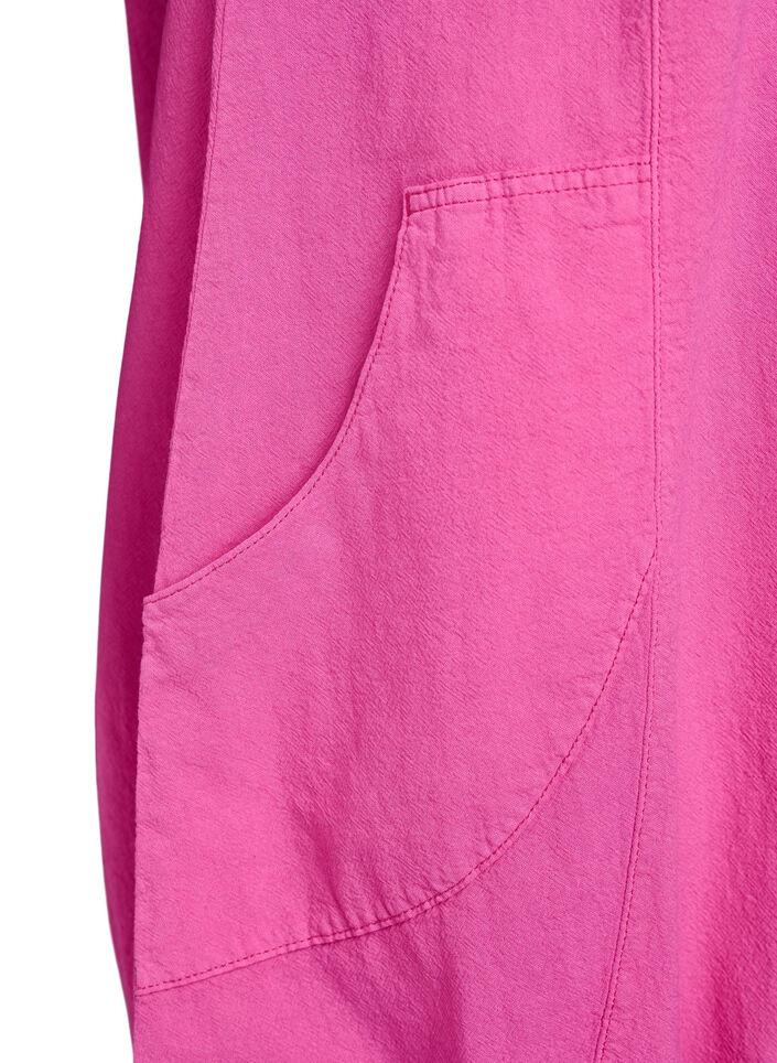 Robe en coton à manches courtes, Rose, Packshot image number 3