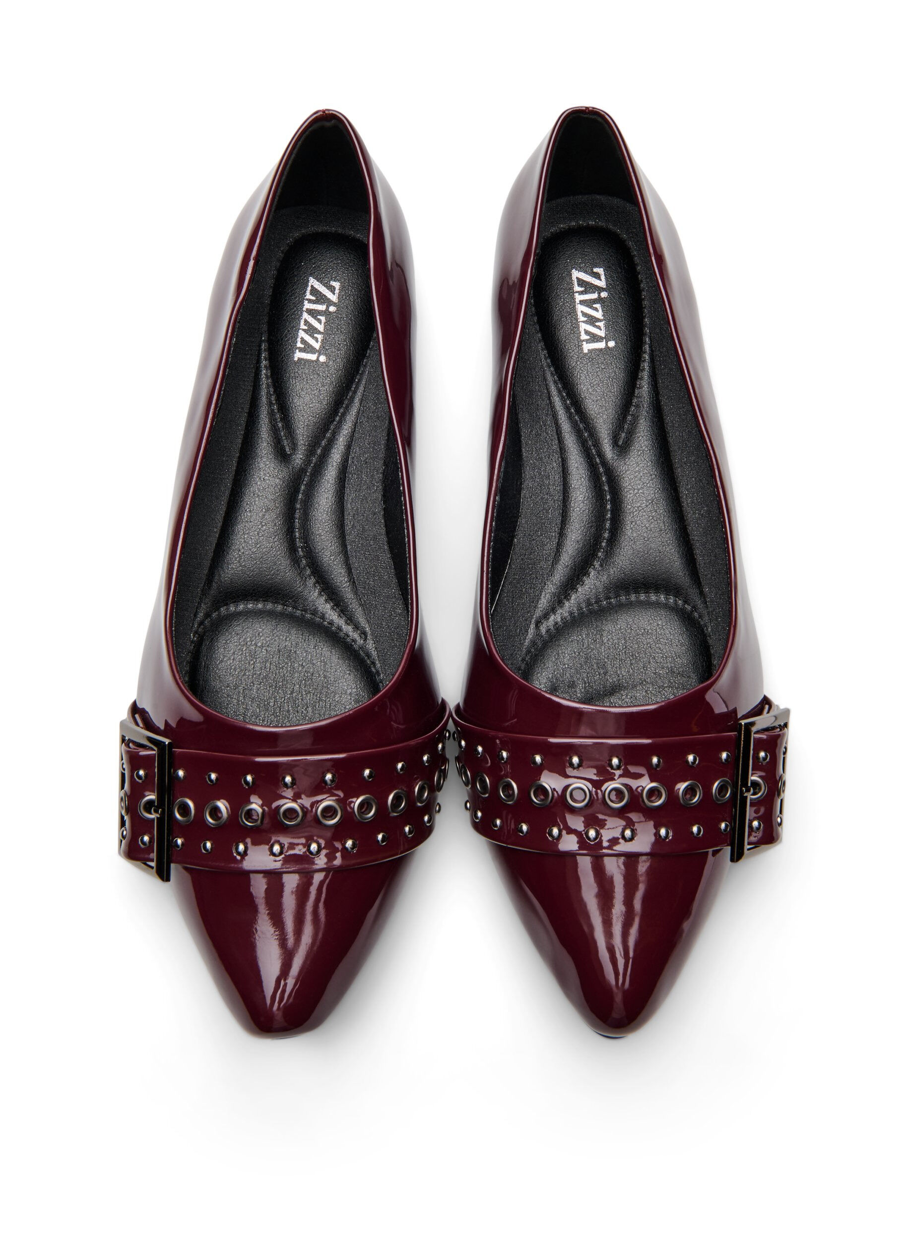 Zizzi Large - Ballerine &agrave; bride et clous, Marron, Packshot image number 2