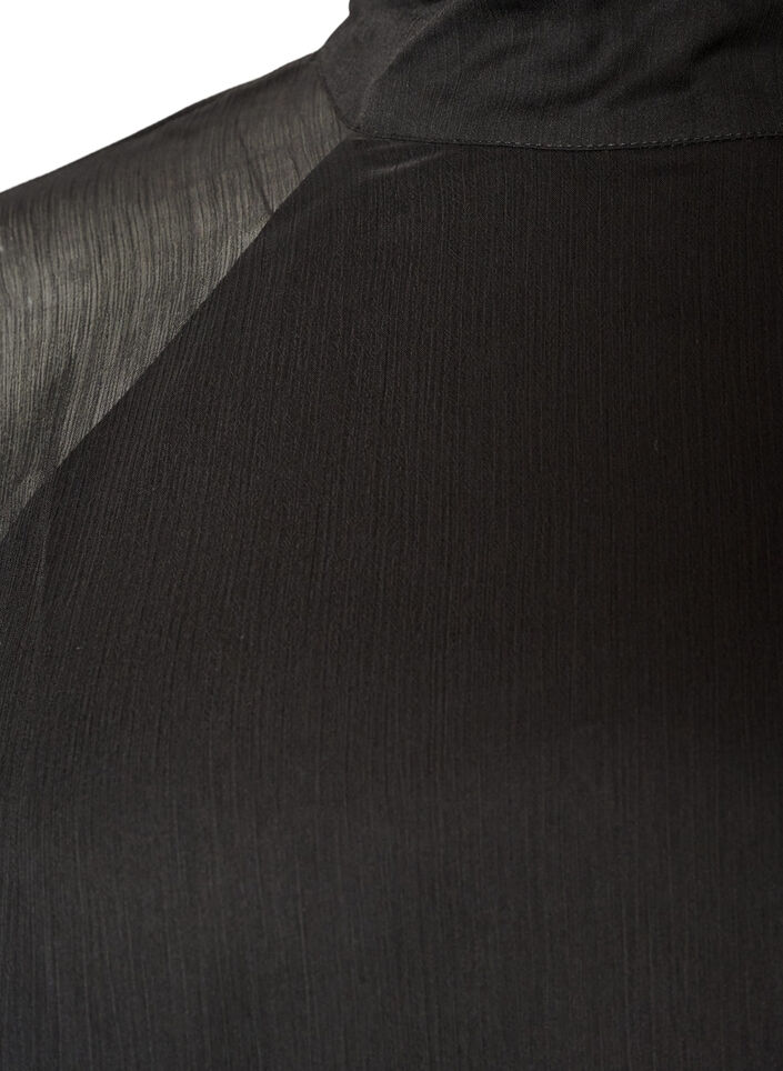 Robe mi-longue en mousseline avec cape transparente, Noir, Packshot image number 2