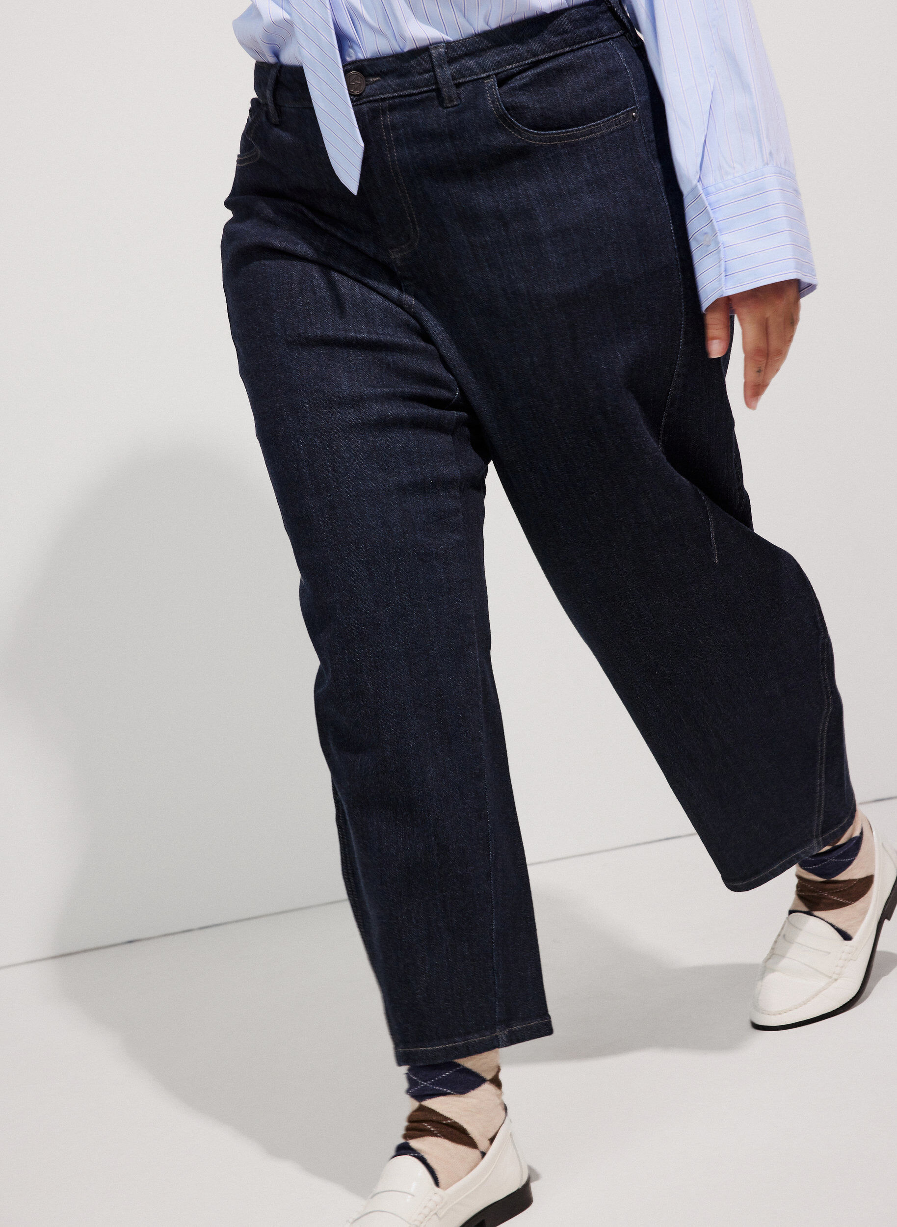 ZizziJean taille haute coupe Barrel, Bleu, Model image number 3