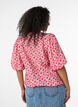 Blouse florale en viscose avec manches ballon, Rouge, Model image number 2