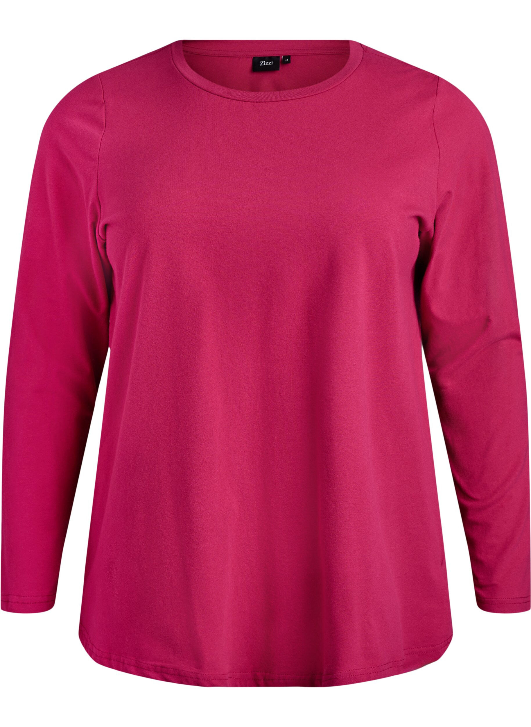 ZizziTop basic en jersey avec manches longues, Rose, Packshot image number 0