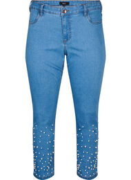 Emily jeans coupe slim avec des perles, Light Blue, Packshot