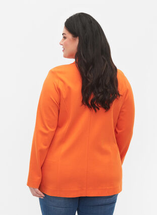 Blazer simple avec bouton et poches décoratives, Mandarin Orange, Model image number 1