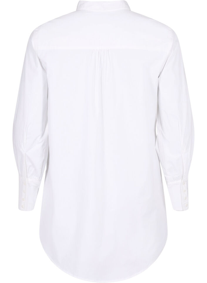 Chemise en coton longue, Bright White, Packshot image number 1