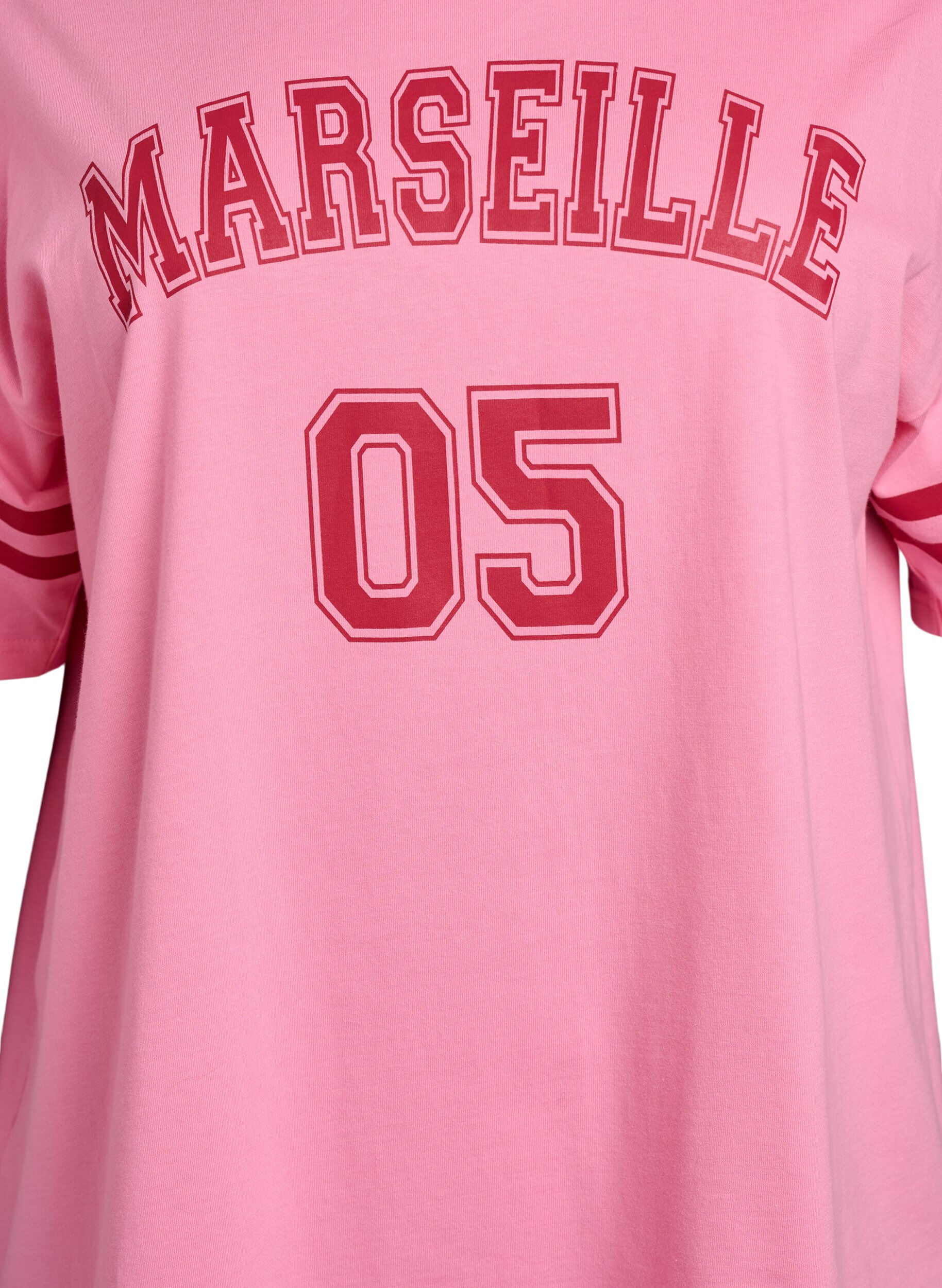 Zizzi T-shirt coll&egrave;ge oversize et sportif, Rose, Packshot image number 2