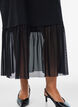 Robe t-shirt avec un ourlet en maille transparente, Noir, Model image number 2
