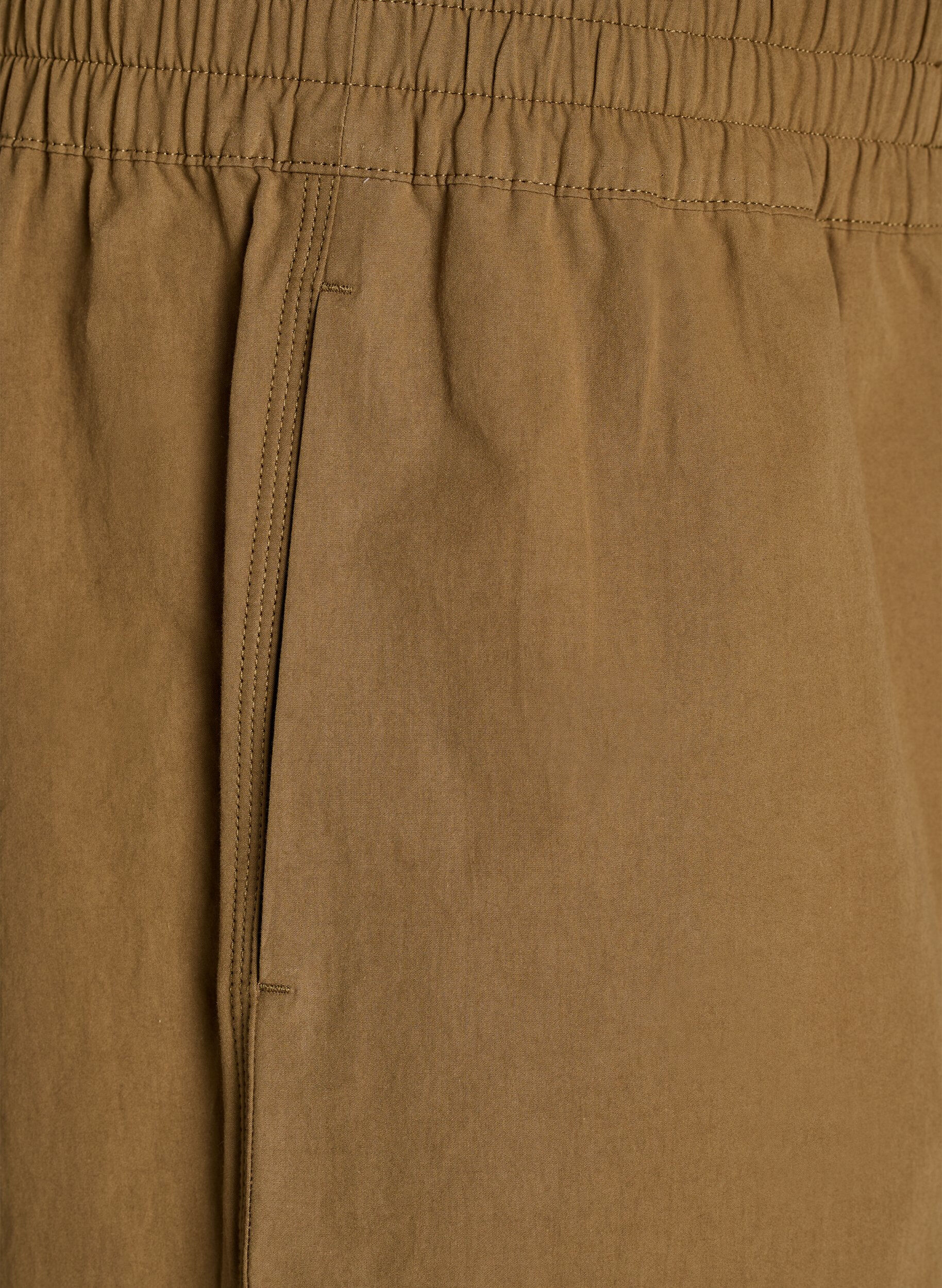 Zizzi Pantalon ballon taille haute en coton, Marron, Packshot image number 2