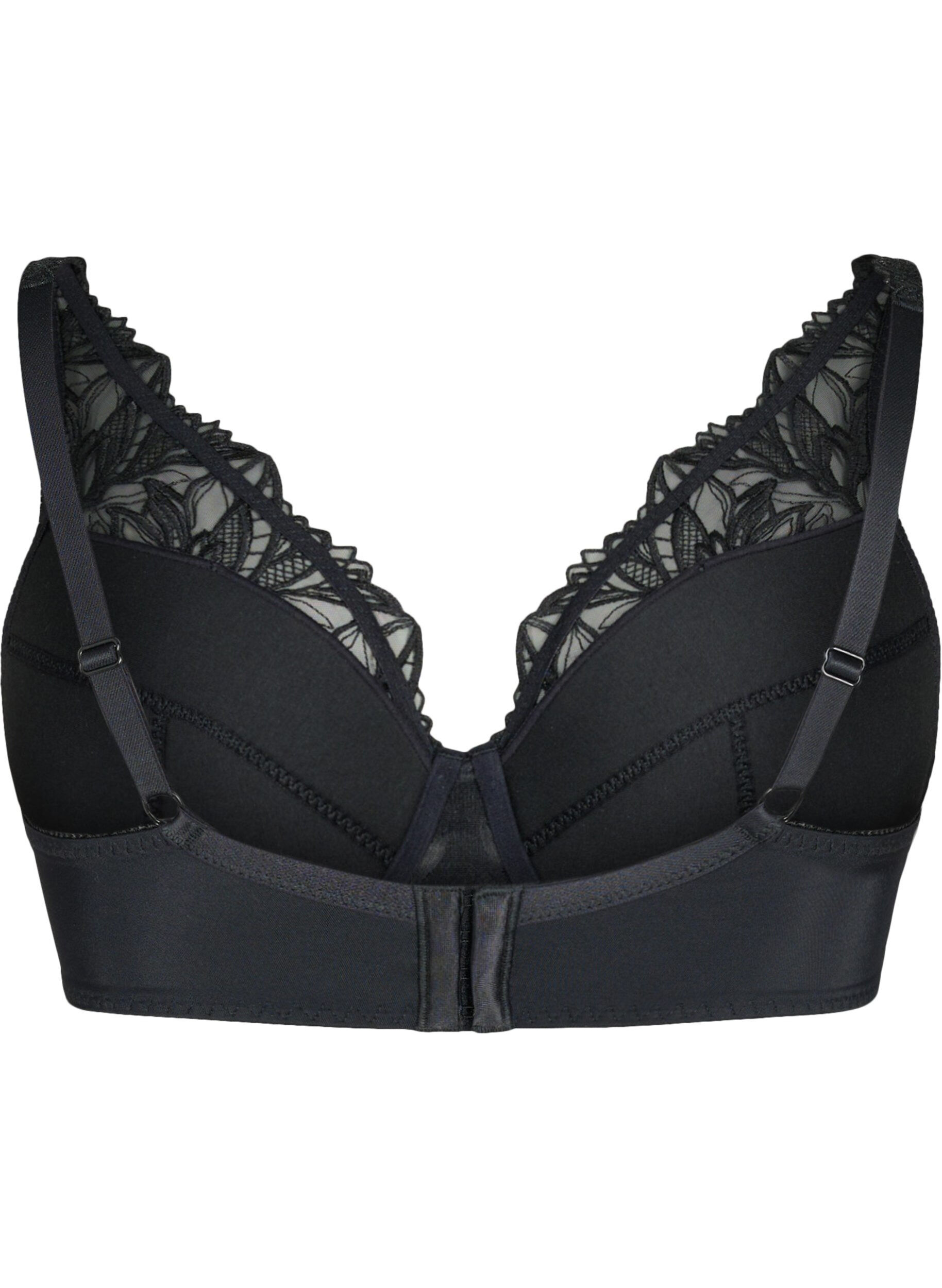 Zizzi Soutien-gorge en dentelle rembourr&eacute; avec armature, Noir, Packshot image number 1