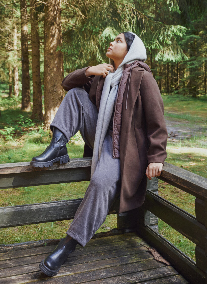 Pantalon barrel en jersey &agrave; taille haute, Gris anthracite, Image image number 0