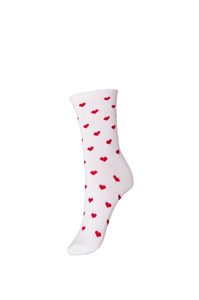 Chaussettes en coton avec des motifs, Blanc, Packshot image number 0